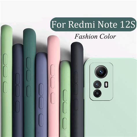 Funda Cuadrada De Silicona Para Xiaomi Redmi Note 12S Carcasa Trasera