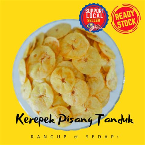 READY STOCK KEREPEK PISANG TANDUK RANGUP CRUNCHY BANANA CHIPS