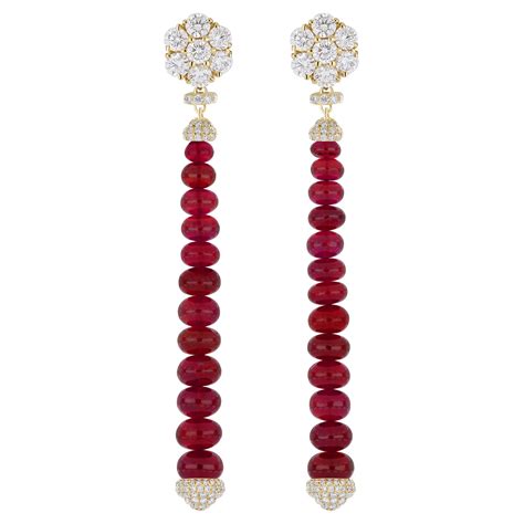 Emerald and Diamond in 18 Karat White Gold Christmas Gift Drop Beads