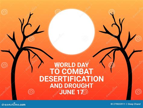 Combat Desertification And Drought World Day To Leaf Planet Cartoon