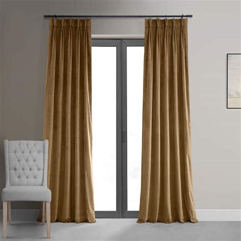 Exclusive Fabrics And Furnishings Signature Amber Gold Pleated Blackout