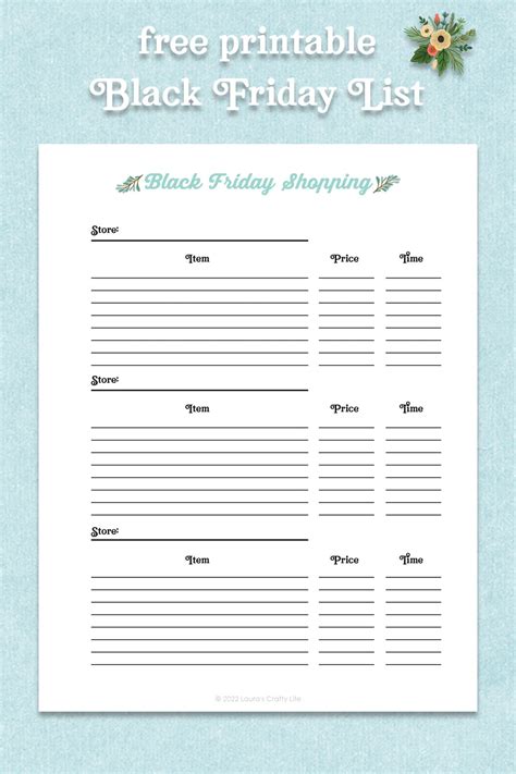 Black Friday Shopping List