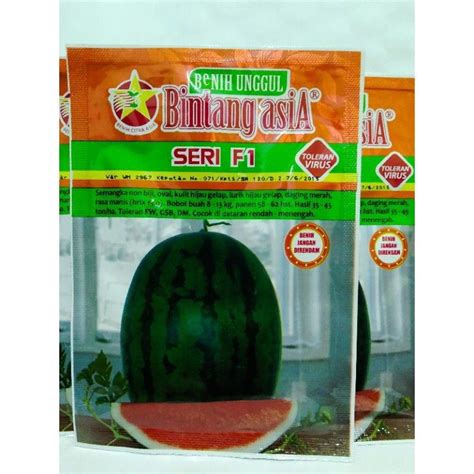 Jual Benih Semangka Seri F Gram Cap Bintang Asia Shopee Indonesia