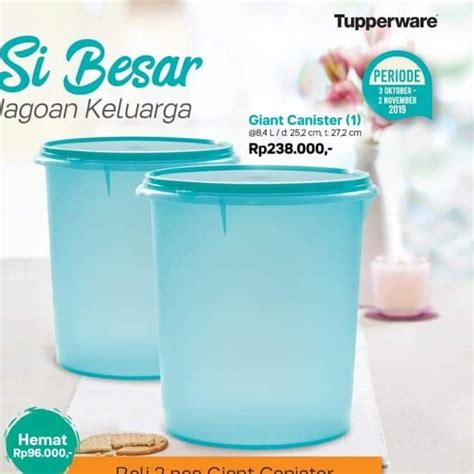 Tupperware Giant Canister Toples Kerupuk Besar Kapasitas Liter Harga