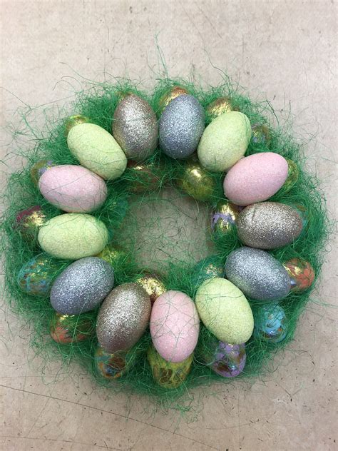 Easter egg wreath Easter Egg Wreath, Easter Eggs, Work