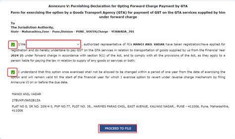 Forward Or Reverse Charge On Gst Portal For Gta