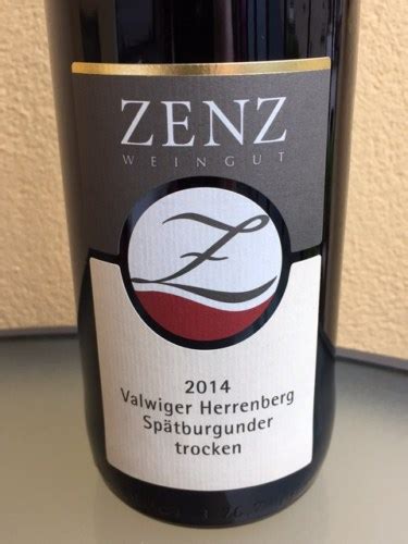 Zenz Valwiger Herrenberg Spätburgunder Trocken Vivino US