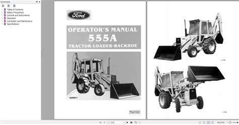 New Holland Ford 555A Tractor Loader Backhoe Operator S Manual 42005511