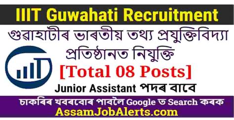 Iiit Guwahati Recruitment For Junior Assistant Posts Assam Job Alert