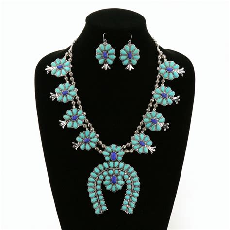 Squash Blossom Statement Necklace Set Bluetortoisewholesale