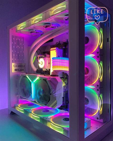 The Inside Of A Computer Case With Many Colorful Lights On It S Sides