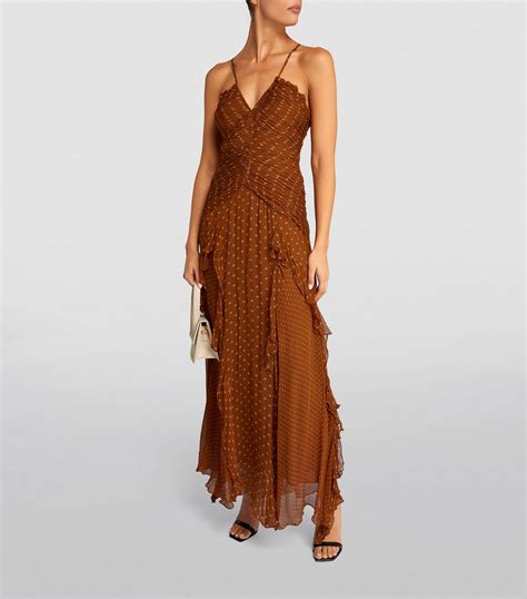 Shona Joy Polka Dot Ruched Maxi Dress Harrods US