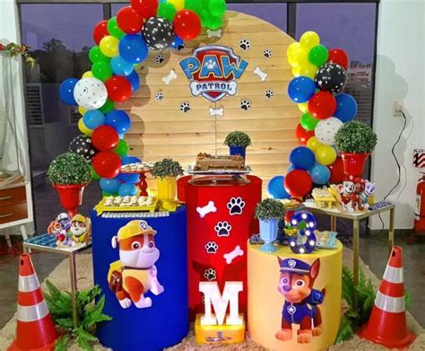 Fiesta de Paw Patrol para niño Decoración de mesa principal Paw