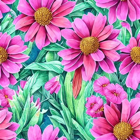 Maximalist Hyper Detailed 3d Watercolor Flowers Pattern · Creative Fabrica