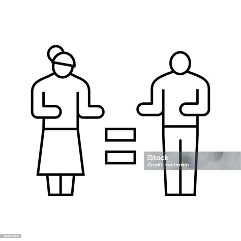 Women Equality Feminism Woman Line Icon Vector Illustration Stock