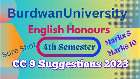 Burdwan University English Honours Cc Suggestions Youtube