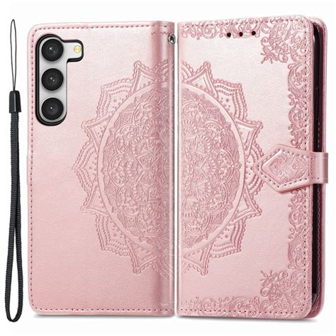 Köp Samsung Galaxy S23 Fodral Mandala Läder Roséguld Teknikhallen se