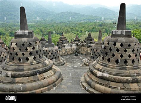 The Stupa In Candi Borobudur Borobudur Is A Th Century Mahayana