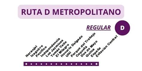 Ruta D Metropolitano Estaciones Y Horario