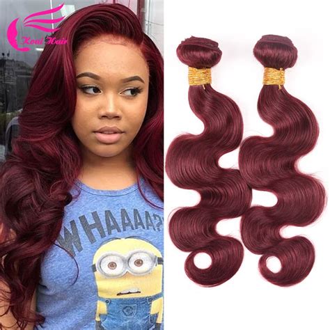 Burgundy Brazilian Body Wave 4Pcs Burgundy Brazilian Hair Weave Bundles