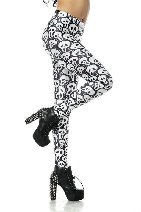 Skull Leggings Skull Printed Leggings Skull Pants Skull Tights Sugar