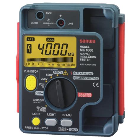 Sanwa Mg1000 Digital Insulation Tester 4000 Megaohms Megger Resistance Tester Arnaiz