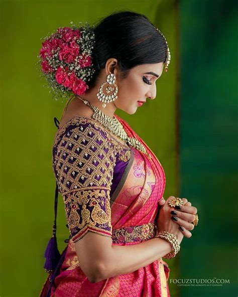 30 South Indian Blouse Designs For A Royal Bridal Look Весна Индийский Красавица