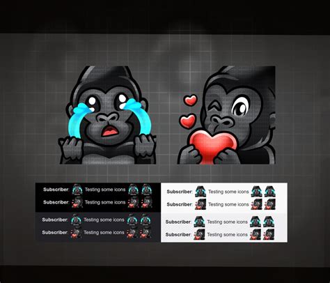 6x Gorilla Emotes Gorilla Emotes Twitch Emotes Etsy