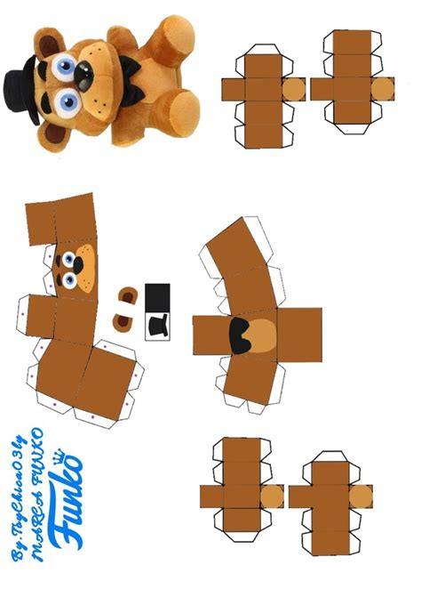 Papercraft Funko Plush Freddy Fazbear Figuras Geometricas Para