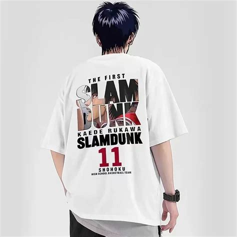 Anime Slam Dunk T Shirt For Men S Sakuragi Hanamichi Kaede Rukawa Tee