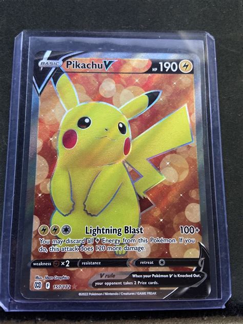 Pikachu V Full Art SWSH09 Brilliant Stars Pokemon TCG Values MAVIN