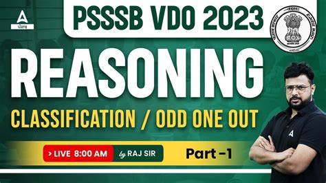 PSSSB VDO Preparation Reasoning Class Classification Odd One Out