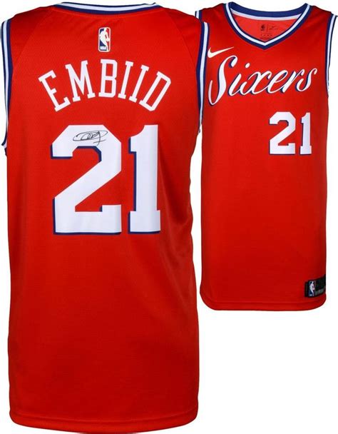 Joel Embiid 76ers Autographed Red Statement Nike Swingman Jersey ...