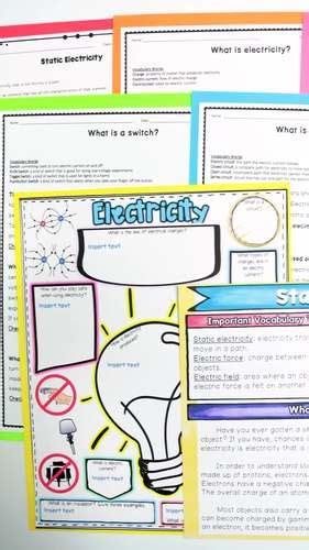 Static And Current Electricity Reading Activity By Teaching Muse