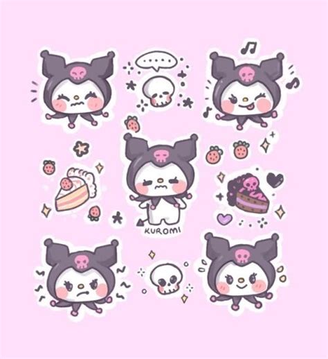 Citrinenote Sweet And Spicy Kuromi 🎶💜🖤 Hello Kitty Art Cute Doodles Cute Stickers