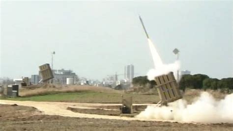 Israels Iron Dome Missile Defence System In Action Bbc News