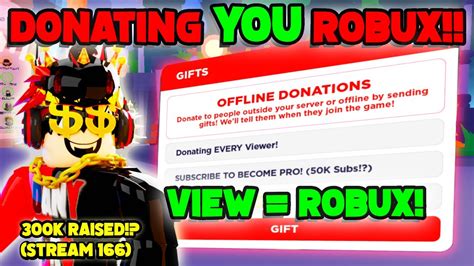 🔴live🔴 Donating Robux To Every Viewer🤑💸 300k Raised Pls Donate