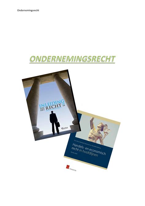 Ondernemingsrecht Voorbeeld Examenvragen Vub Tew Ondernemingsrecht