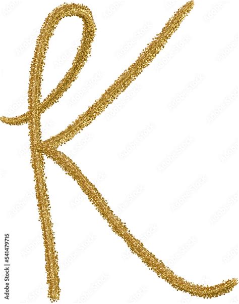 Gold Calligraphy Alphabet Letter K, Cursive K Stock Photo | Adobe Stock