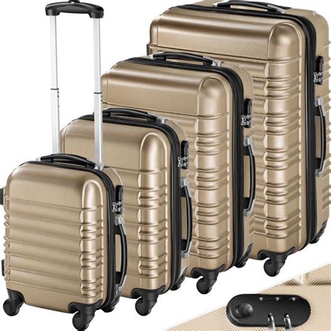 Tectake Set De 4 Valises Trolley Rigides Xl L M S Avec Serrure à