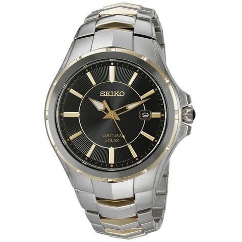 Seiko Mens Sne412 Stainless Steel Two Tone Coutura Solar Watch With A Sapphire Crystal And 10