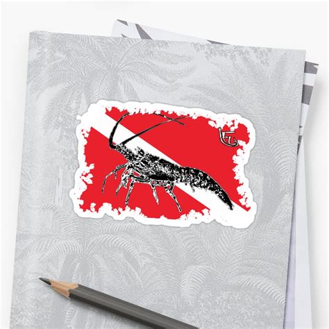 Dive Spiny Lobster Rip Sticker By ContactLenz Redbubble