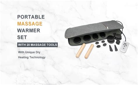 Amazon Massage Stones Set With Warmer Kit Hot Rocks Bamboo For
