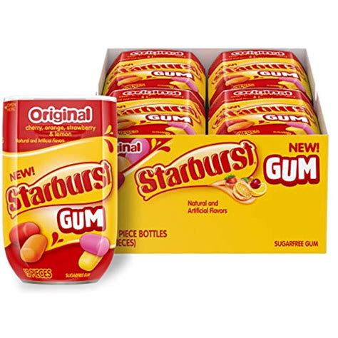 Starburst Original Gum 15 Piece Bottle Pack Of 8