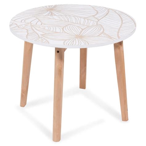 Bout de canapé en bois blanc D 50 cm ACARA Maisons du Monde