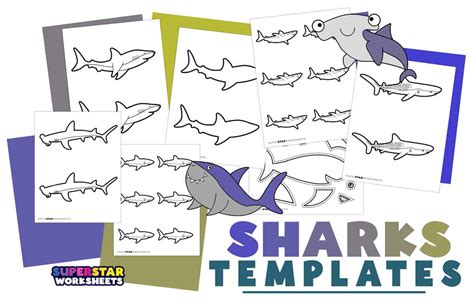 Shark Template - Superstar Worksheets