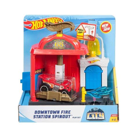 HOT WHEELS City Downtown Fire Station Spinout Play Set - Solterrs Wholesale