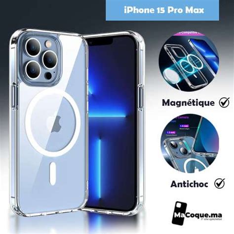 Coque IPhone 15 Pro Max Transparente MagSafe Antichoc Anti Jaunissement