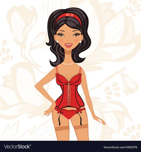 Sexy Beautiful Woman In Lingerie Royalty Free Vector Image