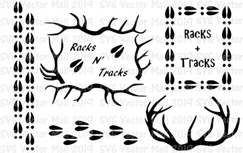 Racks Tracks Deer Antlers Deer Tracks Deer Svg Digital Download